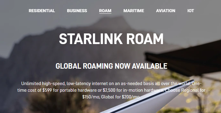 travel with starlink